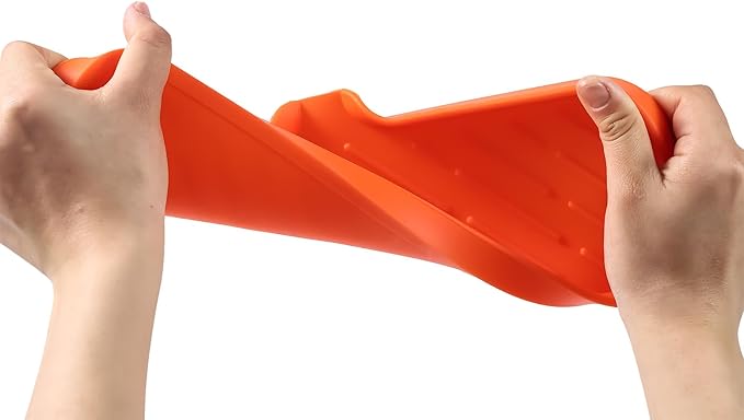 Silicone Bathroom Soap Dishes with Drain Spout-Bathroom and Kitchen Sink Organizer,Sponge Holder,Dish Soap Tray,Perfect for Dispenser,Scrubber,Bottle,Cup on Sink or Counter-Orange 12"×4" - Bloomnest