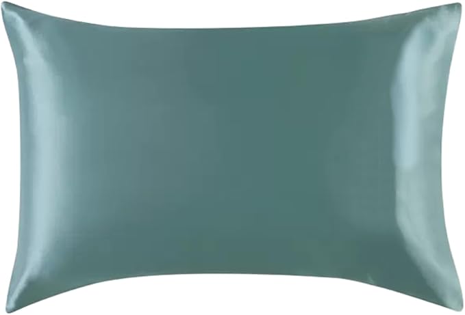 22 Momme Silk Pillowcase for Hair and Skin Made in USA,100% Pure Mulberry Silk Pillow Cases, 6A Grade Natural Organic Silk, Oeko-TEX Certified, Anti Aging, 1 Pack 20"x26" (Standard, Mineral Blue) - Bloomnest