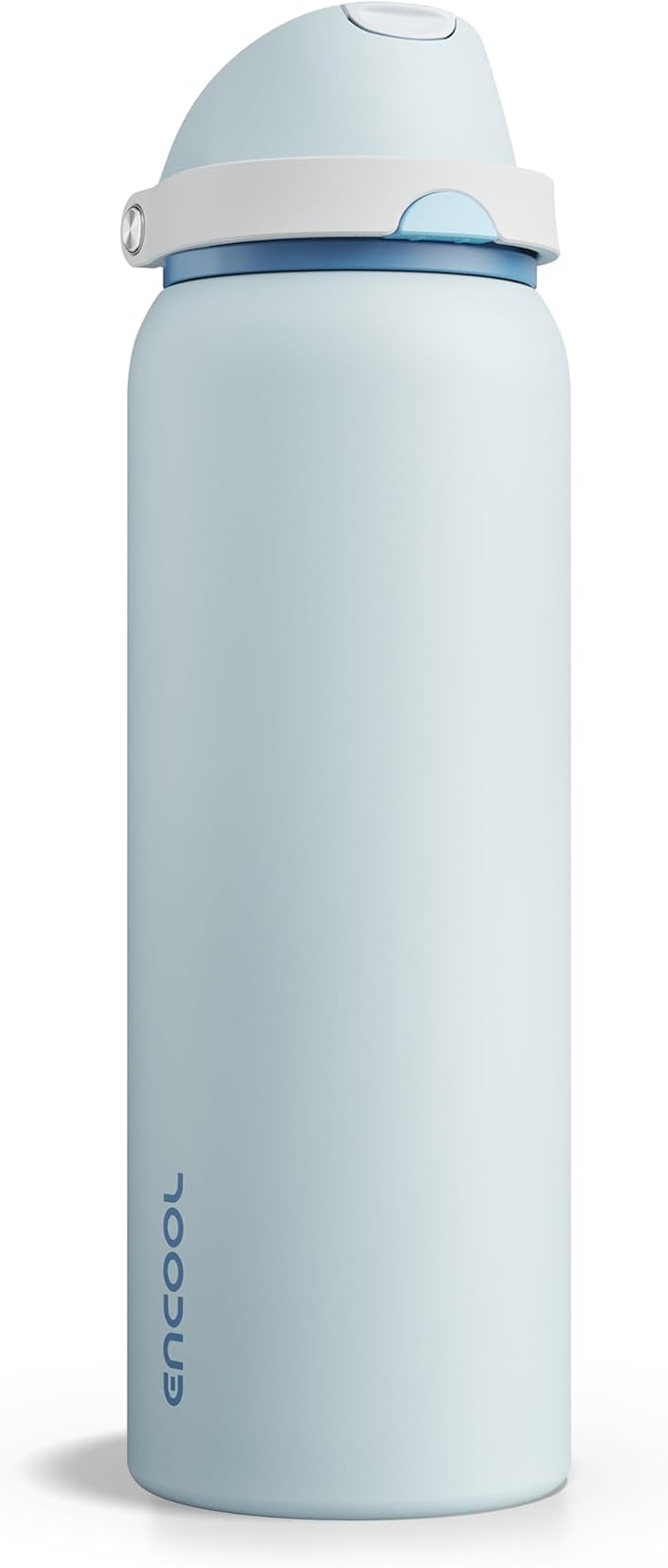 Insulated Water Bottle with Straw - Encool Stainless Steel Water Bottle with Push Button Lid, Leak-Proof & BPA-Free, Keeps Cold for 24 Hours for Sports, Travel, Gym (40 oz, Jungle Mist) ENCOOL