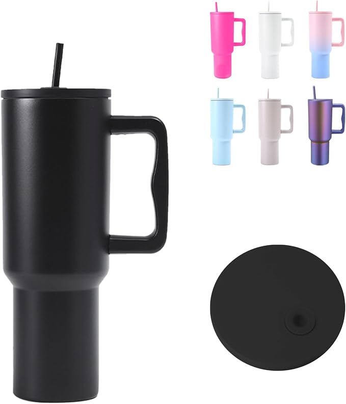 40 oz Tumbler with Handle, 304 Stainless Steel Leak Proof Cup, Thermal Cups for Hot and Cold Drinks, Tumblers with Lids and Straws - Bloomnest