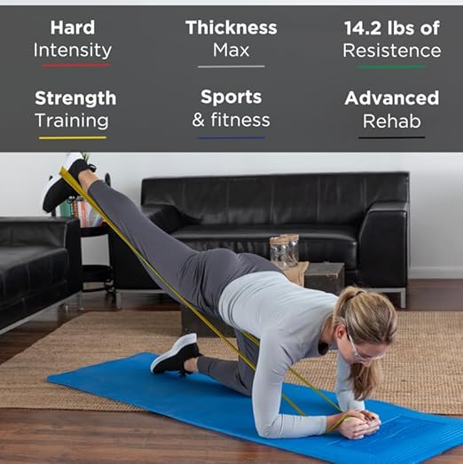 THERABAND Resistance Bands, 6 Yard Roll Professional Latex Elastic Band For Upper Body, Lower Body, & Core Exercise, Physical Therapy, Pilates, At-Home Workouts, & Rehab, Gold, Max, Level 8 - Bloomnest