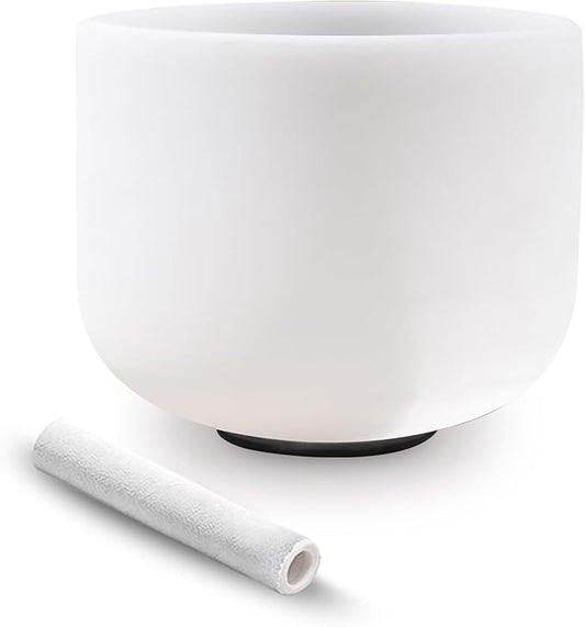 Ryan Dvan 432Hz 7Inch A Note Crystal Singing Bowl for Healing Mindfulness Meditation Yoga Sound Baths with Case Mallet Suede Striker - Bloomnest