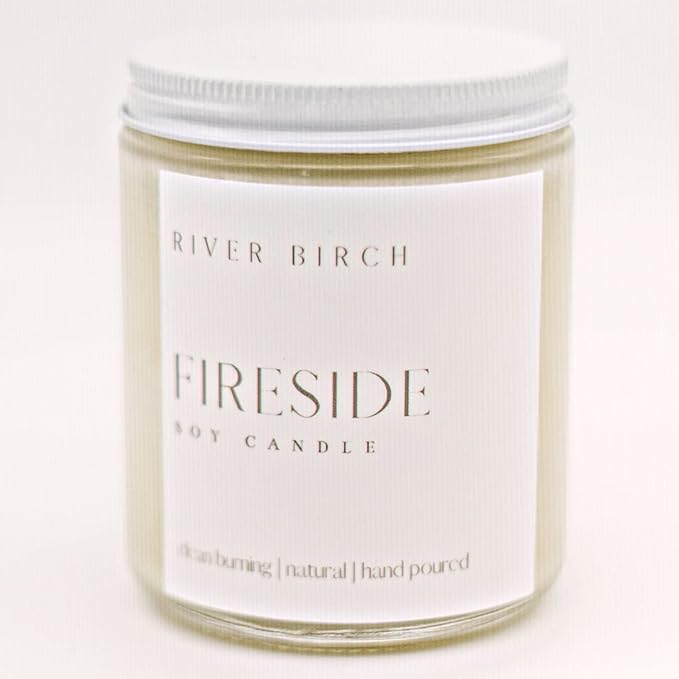 River Birch Candles Fireside Scented Candle | Premium, All-Natural, Non-Toxic, Soy Candles | 8.5oz 40 Hr Burn Time | Cozy Relaxing Gifts for Home - Bloomnest