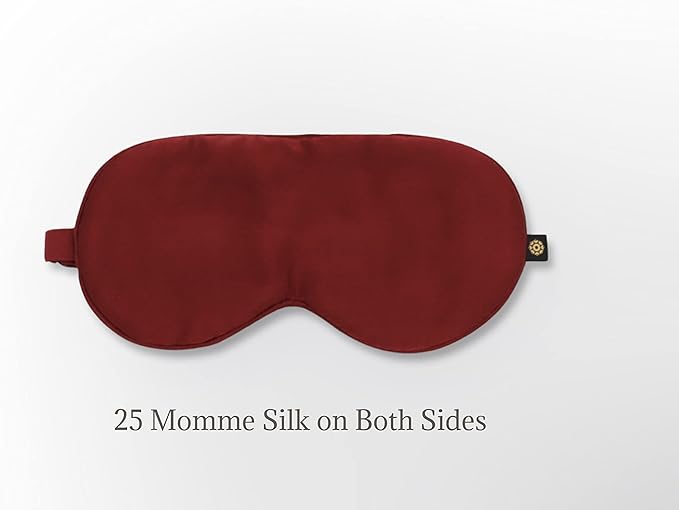 Premium Handcrafted 25 Momme Mulberry Silk Eye Mask for Sleeping (Red Velvet) - Bloomnest