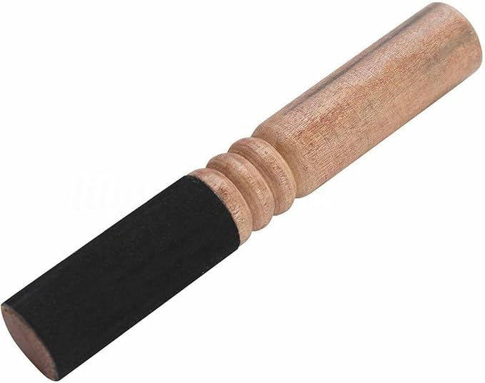 Leather-Wrapped Singing Bowl Striker, 7 x 1 Inches, Singing Bowl Mallet, Gong Mallet (Black) - Bloomnest
