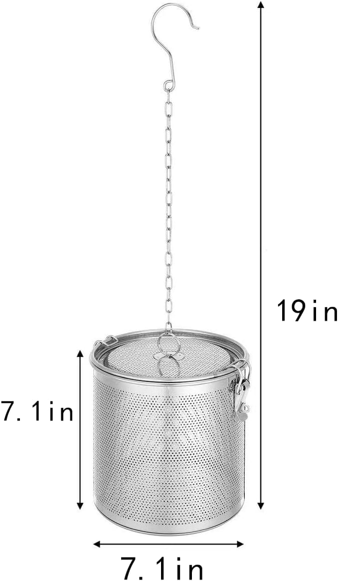 Stainless Steel Seasoning Strainer | Large Capacity Tea Mesh Tea Infuser Strainer with Extended Chain for Cooking Seasoning Filter - Bloomnest