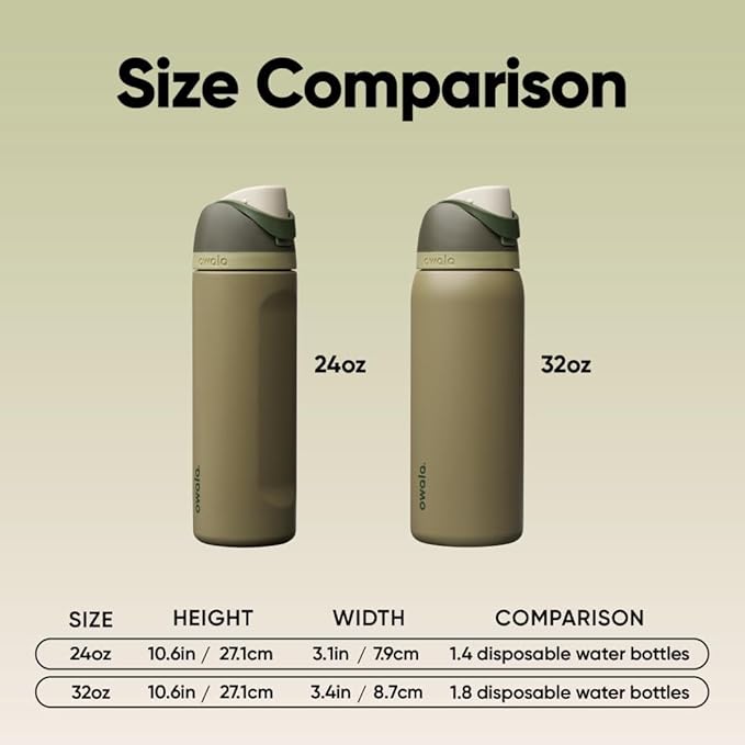 Owala FreeSip Insulated Stainless Steel Water Bottle with Straw, BPA-Free Sports Water Bottle, Great for Travel, 32 Oz, Off Road Owala