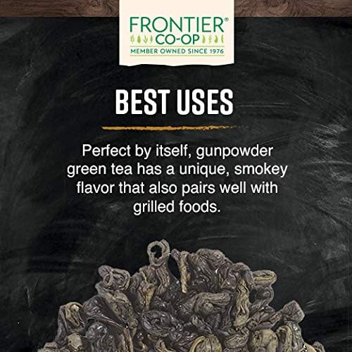 Frontier Co-op Organic Gunpowder Green Tea Leaves, 1-Pound Bulk, Smokey Green Tea, Maintains Freshness, Kosher, Fair Trade - Bloomnest