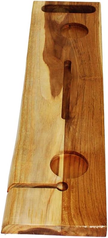 EcoDecors Eleganto 36" Live Edge Solid Teak Bath Caddy Tray with Handle, Book & Tablet Holder, Wine Glass Holders, Luxury Bathtub Tray - Bloomnest