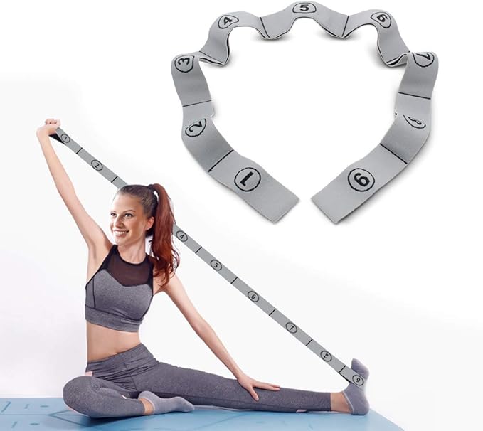 Stretch Strap, Elastic Yoga Stretching Strap, Multi-Loop for Physical Therapy, Pilates, Yoga, Dance & Gymnastics Exercise and Flexible Pilates Stretch Band - Bloomnest