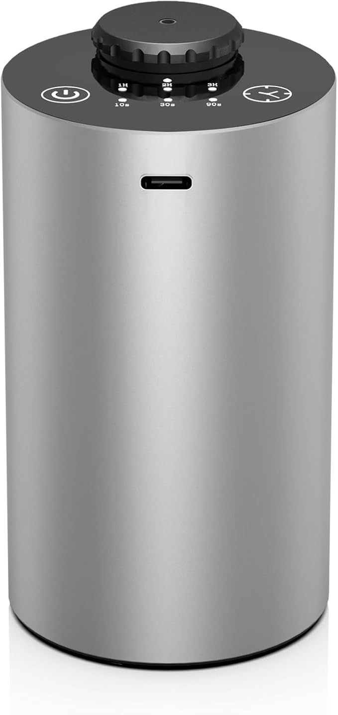 Waterless Essential Oil Diffuser, Battery Powered Mini Scent Air Machine, Aromatherapy Mist Diffuser for Home Room Car Office (E10-silver) - Bloomnest