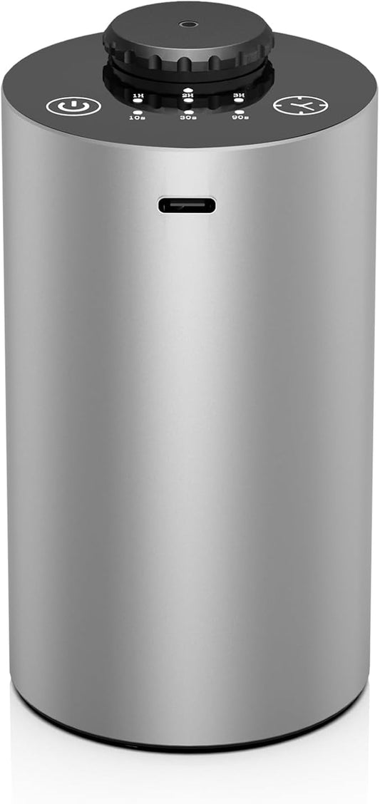 Waterless Essential Oil Diffuser, Battery Powered Mini Scent Air Machine, Aromatherapy Mist Diffuser for Home Room Car Office (E10-silver) - Bloomnest