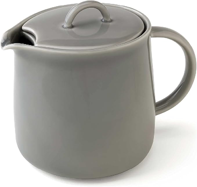 Fourlife 620Ikw Ceramic Teapot, 1.9 fl oz (591 ml), 3 Cups, Includes Tea Strainer, Microwave and Dishwasher Safe, Gray, Ink Wash, Danjou Teapot - Bloomnest