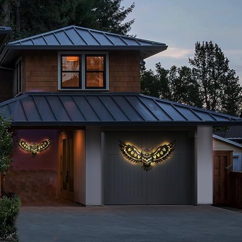 Mothers Day Gifts for Women Solar Metal Wall Art Decor Lights Owl Hanging Outdoor Solar Garden Decor Lights Porch Patio Yard Decorative Warm Gifts for Women Mom - Bloomnest