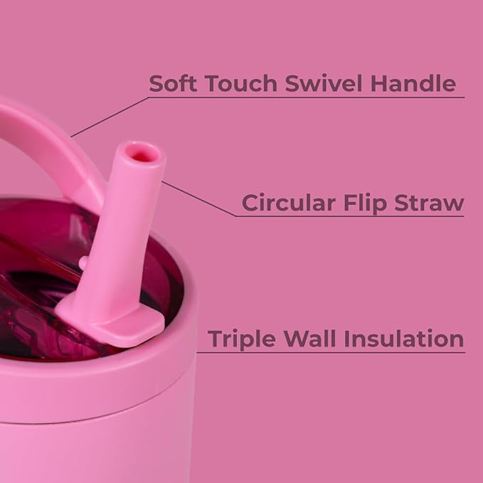 HydroJug Sport - Stainless Steel Tumbler with Straw, Vacuum Insulated, 20oz Leakproof Water Bottle, Ergonomic Design, Reusable, Dishwasher Safe, Rubber Base, Durable for Gym or Outdoors, Taffy