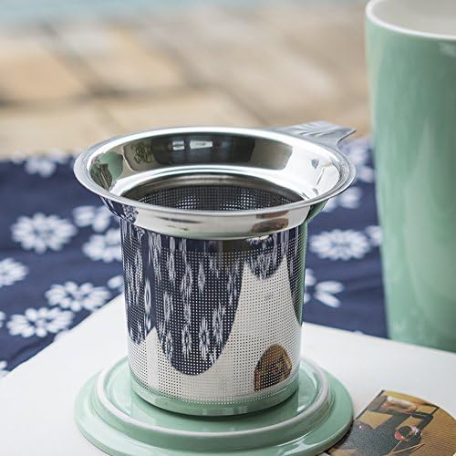Tea Infuser for Loose Tea Extra Fine Mesh Tea Strainer Stainless Steel Tea Steeper with Large Capacity, Easy to Clean, Single Handle for Hanging on Mugs, Cups, Teapot