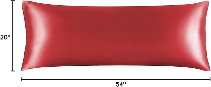 BEDELITE Satin Body Pillow Cover, Super Soft and Cooling Body Pillow Pillowcase for Hair and Skin, Breathable Silky Full Long Pillowcase Cover(20"x54", Baked Apple) - Bloomnest
