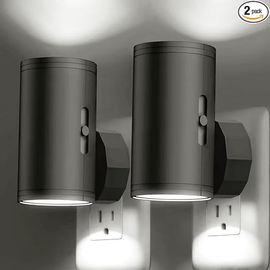 LED Night Light Plug in, Modern Night Lights Plug into Wall, Dusk to Dawn Sensor, 5-300LM Adjustable Brightness,Daylight 5000K,Dimmable Night Lights for Hallway Bedroom Stairway, 2 Pack - Bloomnest
