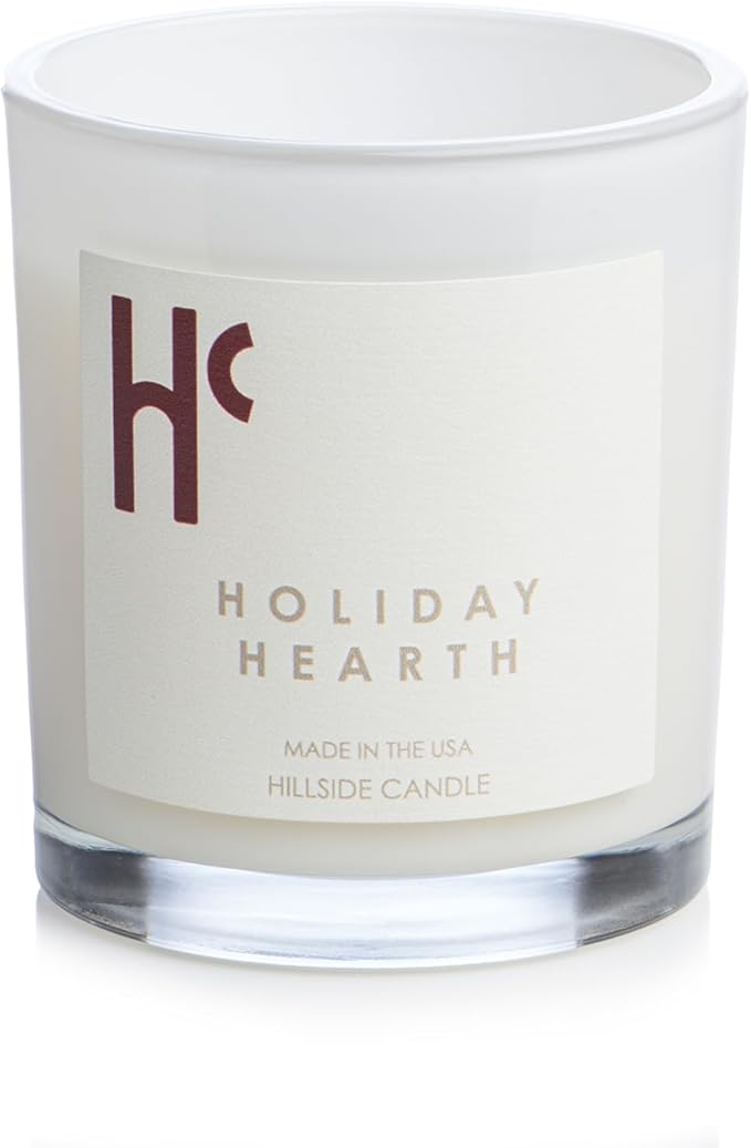 Holiday Hearth Single Wick Soy Candles, Luxury Scented Candles for Home - Up to 60 Hour Burn Time, Cruelty-Free Soy Wax Blend - Frosted Sugar Plum & Cinnamon Fragrance (9 oz) - Bloomnest