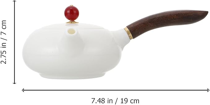 Ceramic Tea Maker with Side Handle Small Teapot for Loose Leaf Tea Lightweight Porcelain Teaware for Home Office Restaurant