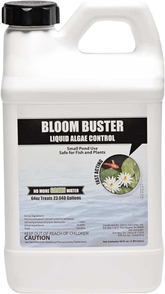 Bloom Buster Pond Algae Control - 64oz - Fast Acting Algaecide, Use in Fountains & Outdoor Ponds Containing Koi & Other Fish - EPA Registered - Bloomnest