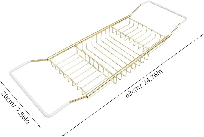 Stainless Steel Shower Tub Tray: European Style Extendable Bathtub Tray for Luxury Bath, Stainless Steel Over The Bathtub Rack for Bathroom Accessories - Bloomnest