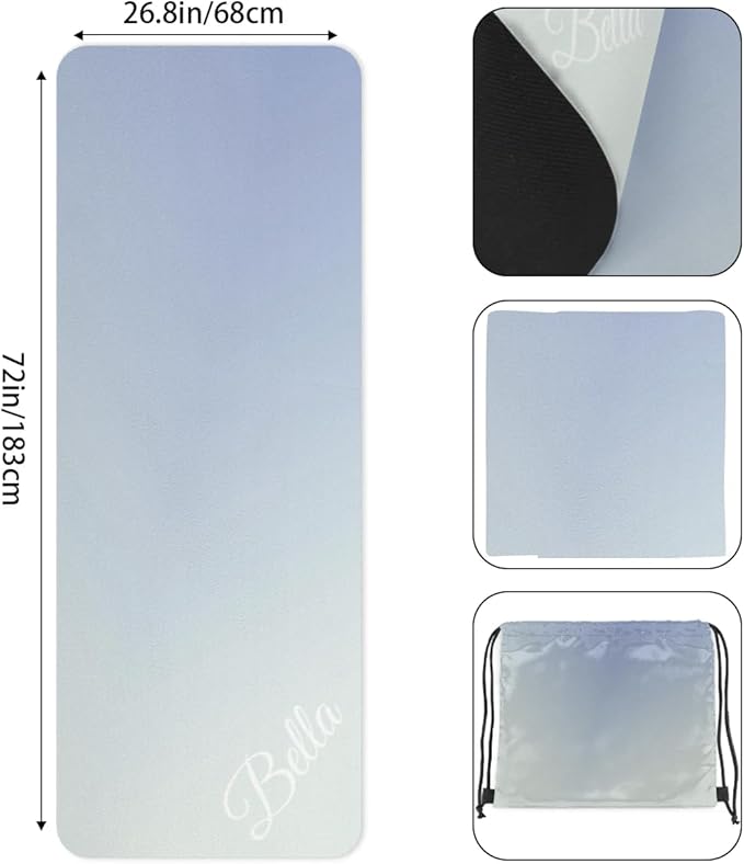 Custom Name Yoga Mat,Personalized Travel Yoga Exercise Mat,Non Slip,Perfect for Kids & Adults,Gradient Color E Series - Bloomnest