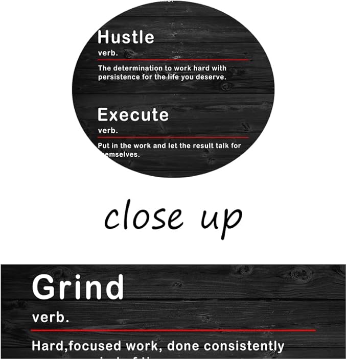 Motivational Poster Grind Hustle Execute Verb Inspirational Wall Art Canvas Prints Artwork for Company Modern Office Wall Decor Painting Pictures Home Living Room Framed Ready to Hang[24''W x 36''H] - Bloomnest
