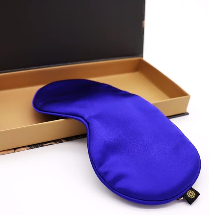 Premium 25 Momme Mulberry Silk Eye Mask for Sleeping (Royal Navy) - Bloomnest