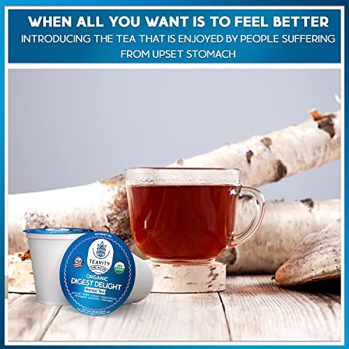 Organic Tea Pods with Ginger, Peppermint, Fennel, Licorice, & Rosehip Digest Delight by Teavity (24 Tea Pods) - Bloomnest