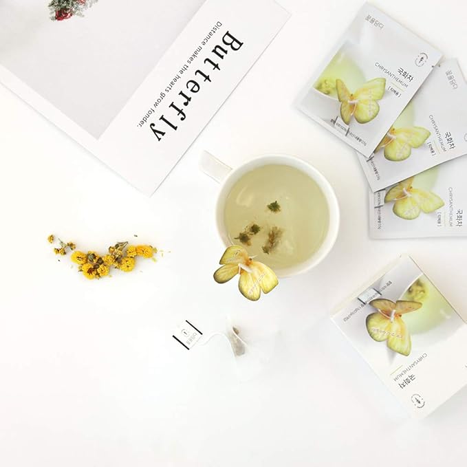 KKOKDAM Korean Tea Gift Set – 6 Flavor Butterfly Tea Bag Sampler – Elegant Box for Tea Lovers - Perfect as Unique Gifts - Bloomnest
