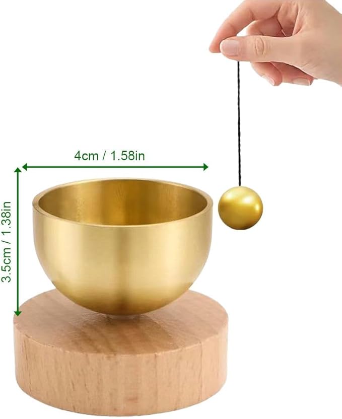 Mini Brass Singing Bowl Set, Handcrafted Small Tibetan Sound Bowl with Cushion, 3-in-1 Meditation Tool for Sound Therapy, Aromatherapy & Mindfulness for Yoga, Relaxation & Stress Relief - Bloomnest