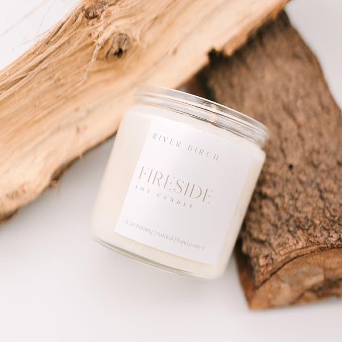 River Birch Candles Fireside Scented Candle | Premium, All-Natural, Non-Toxic, Soy Candles | 16oz 90 Hr Burn Time | Cozy Relaxing Gifts for Home - Bloomnest