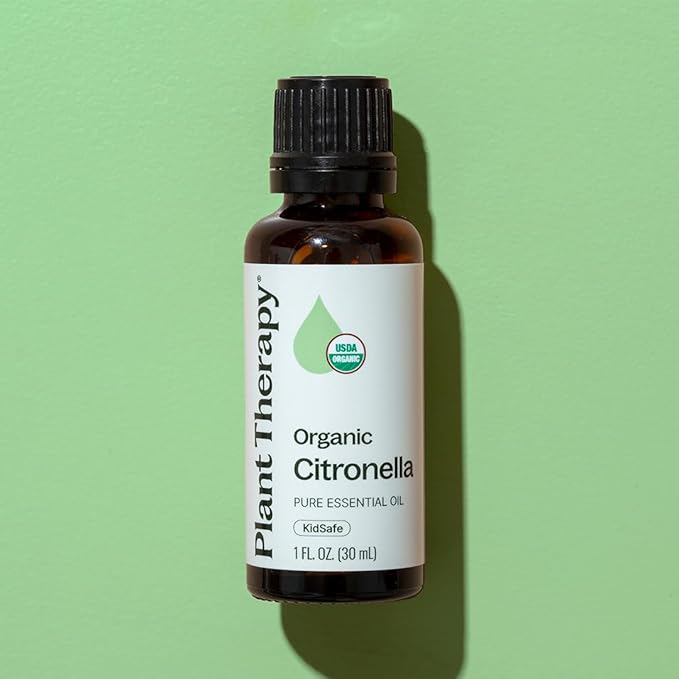 Plant Therapy Citronella Organic Essential Oil 100% Pure, USDA Certified Organic, Undiluted, Natural Aromatherapy, Therapeutic Grade 30 mL (1 oz) - Bloomnest