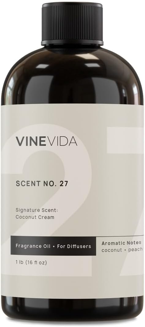 VINEVIDA [16 Fl Oz] Coconut Cream Fragrance Oil for Cold Air Diffusers, Essential Oils for Diffuser Oil Refill & Air Freshener Room Spray - Bloomnest