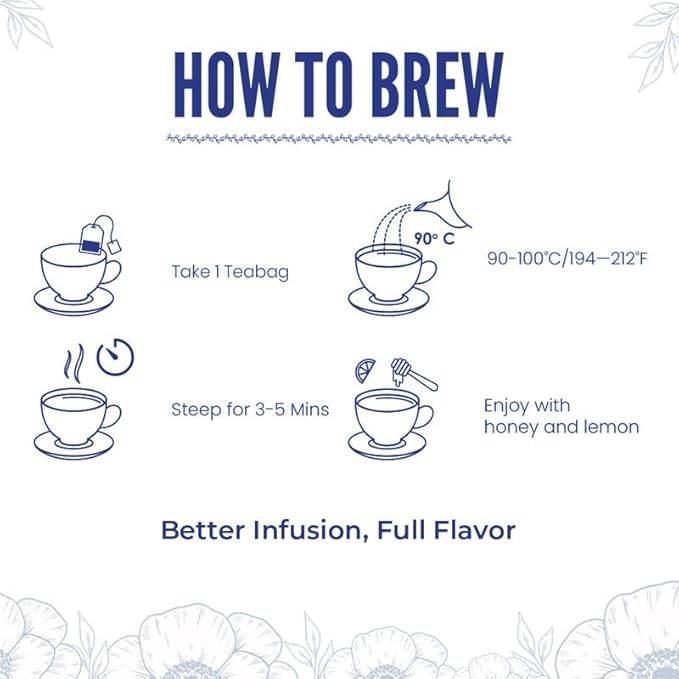 BLUE TEA - Hibiscus Assorted Tea Gift Set | 30 Count - Pyramid Plant Based Tea Bag - 6 Floral Blends | VARIETY PACK | Caffeine-Free - Flower Based - Non-Bitter - Vegan | Gifts for Him and Her - Bloomnest