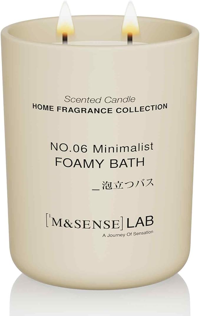 M&SENSE Natural Soy Candle| Foamy Bath | 16.6 oz, 95H Burn | Minimalist Scented Candle for Relaxation, Gifting, Home Décor | for Bedroom, Office, Party Large - Bloomnest