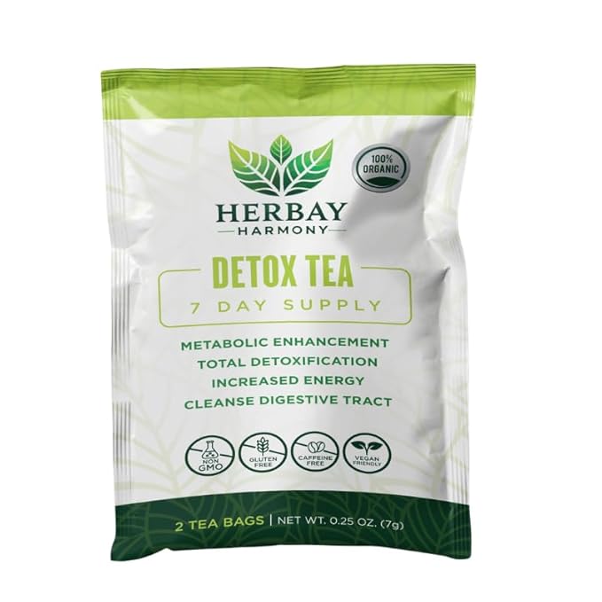 Herbay Harmony Organic Detox Tea – Caffeine-Free Herbal Cleanse for Bloating Relief, Digestive Tea & Natural Body Detox, Organic Herbal Blend with Ginger, Chamomile & Papaya - 24 Pack (24 Week Balance Pack) - Bloomnest
