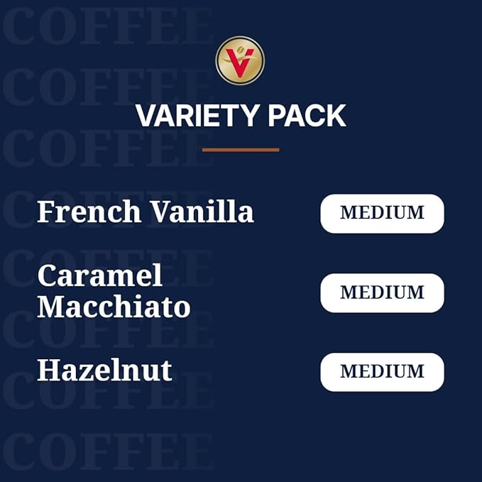 Victor Allen's Coffee Variety Pack (French Vanilla Flavored, Caramel Macchiato, Hazelnut), 32 Count, Single Serve Coffee Pods for Keurig K-Cup Brewers - Bloomnest