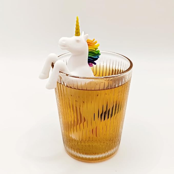 Cute Silicone tea infuser Gift Set, 2pcs Reusable tea infuser for loose tea Let you enjoy a pleasant afternoon tea time (Unicorn + Squirrel)
