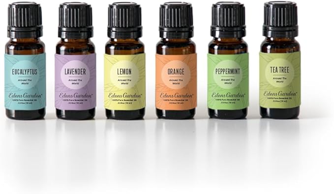 Edens Garden Essential Oils Around The World 6 Set – 100% Pure Therapeutic Grade Aromatherapy: Eucalyptus, Lavender, Lemon, Orange, Peppermint & Tea Tree for Home Diffusers – Undiluted, 10 ml/ 6 Pack - Bloomnest
