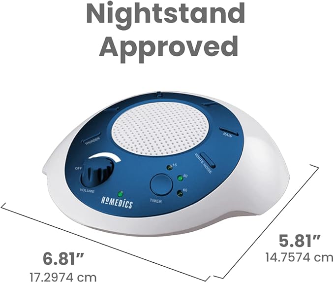 Homedics SoundSleep White Noise Sound Machine, Blue, Small Travel Sound Machine with 6 Relaxing Nature Sounds, Portable Sound Therapy for Home, Office, Nursery, Auto-Off Timer, By Homedics - Bloomnest