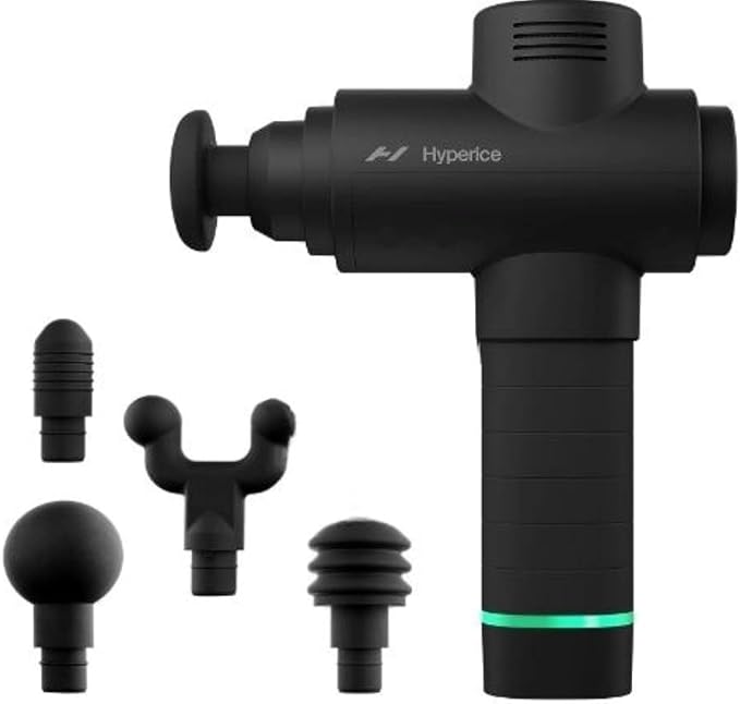 Hyperice Hypervolt 2 Black - Featuring Quiet Glide Technology - Handheld Percussion Massage Gun | 3 Speeds, 5 Interchangeable Heads | Helps Relieve Sore Muscles and Stiffness |FSA and HSA - Bloomnest