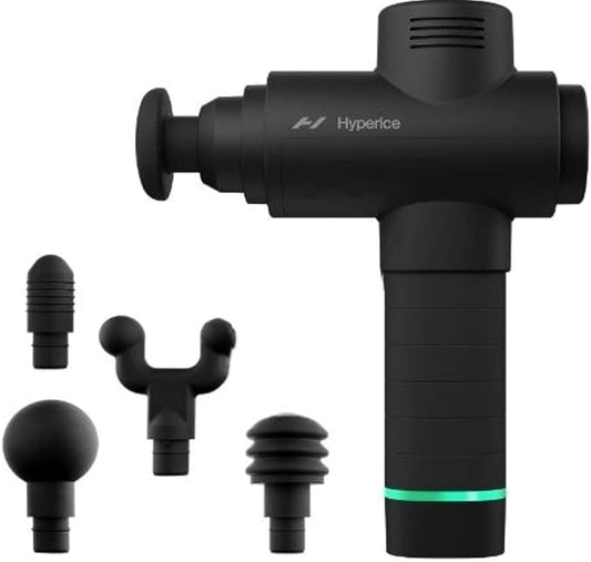 Hyperice Hypervolt 2 Black - Featuring Quiet Glide Technology - Handheld Percussion Massage Gun | 3 Speeds, 5 Interchangeable Heads | Helps Relieve Sore Muscles and Stiffness |FSA and HSA - Bloomnest