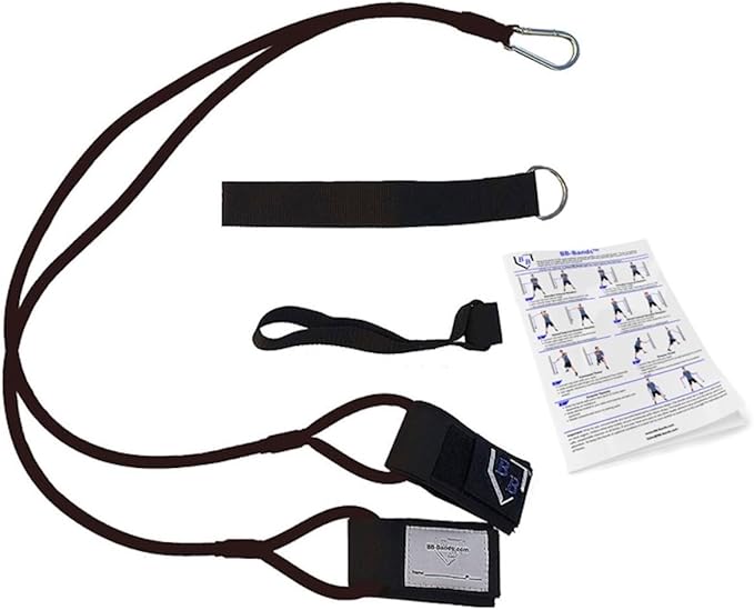 BB Bands Baseball Softball Resistance Training Bands - Arm Strength, Pitching Conditioning Equipment, 3 Strengths (Youth, Adult, Heavy), 7 Colors, Includes Anchor Strap, Door Mount, Bag, Workout Guide - Bloomnest