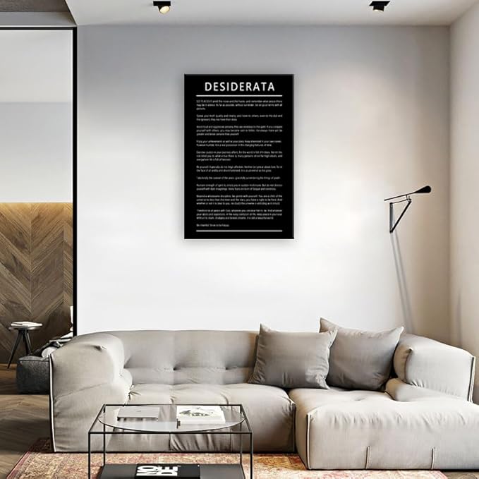 Motivational Canvas Wall Art for Office Desiderata Entrepreneur Quotes Inspirational Posters Picture Prints Canvas Modern Home Decor Painting Artwork Stretched and Framed Ready to Hang [24''W x 30''H] - Bloomnest