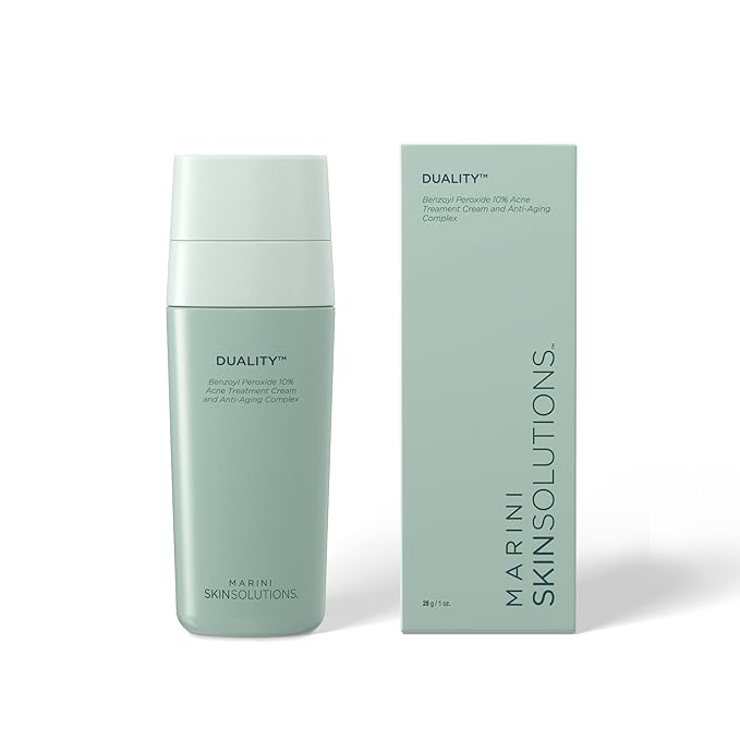Marini SkinSolutions Duality - Benzoyl Peroxide 10% Acne Treatment Cream & Anti-Aging Retinol - Reduce the Appearance of Acne, Blemishes, Fine Lines, Wrinkles - Cruelty Free - Made in the USA - 1 oz - Bloomnest