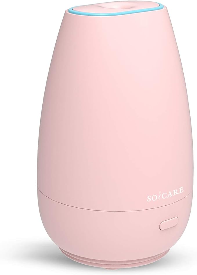 SOICARE Car Diffuser,Small Portable Car Essential Oil Diffuser with Built-in USB Cable,Mini Aromatherapy Diffuser for Travel/Office/Home (Pink) - Bloomnest