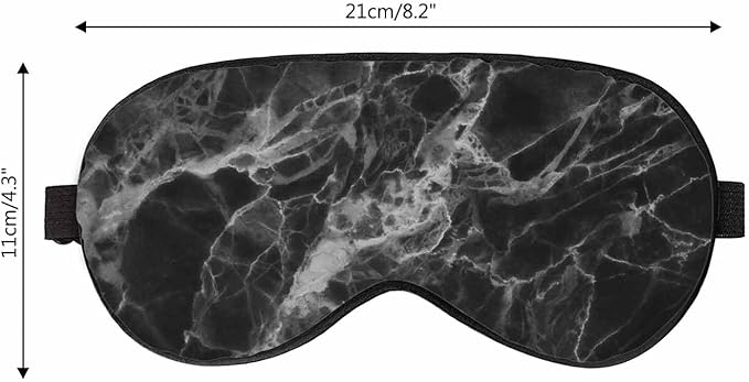 Black Marble Sleep Eye Mask Abstract Grunge Liquid Men Women Sleep Mask with Adjustable Strap Eye Cover Eye Shade for Travel, Nap,Meditation - Bloomnest