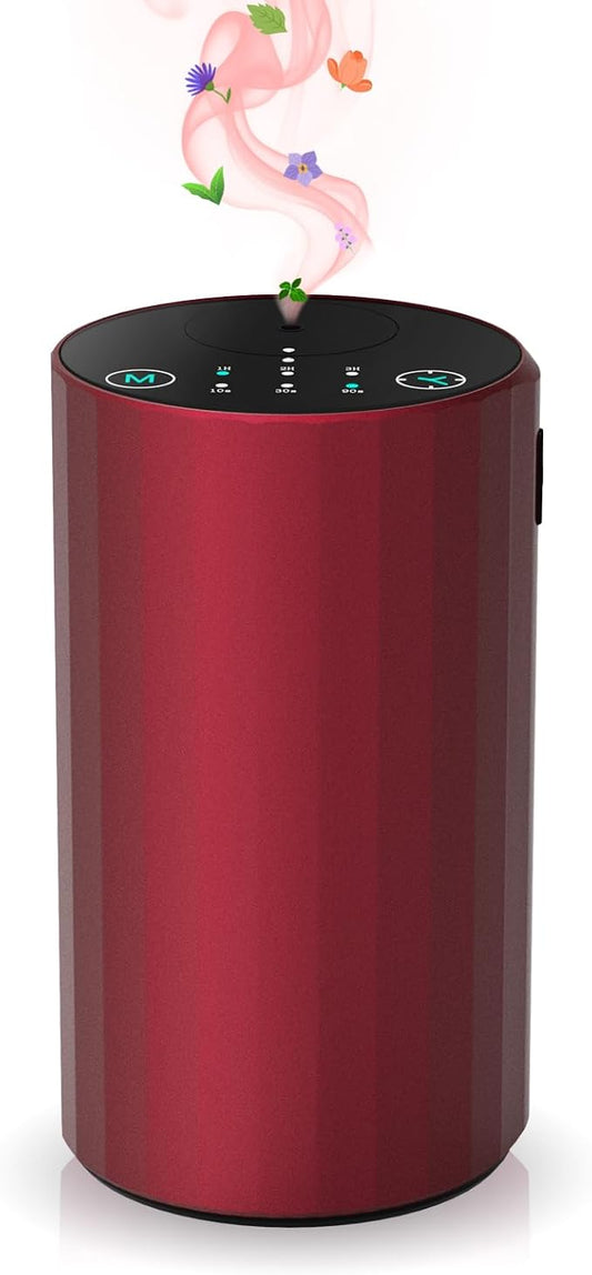 Waterless Essential Oil Diffuser Aromatherapy Scent Diffusers for Home Large Room, Bedroom, Car, Office, Desk, Battery Operated Mini Portable Air Freshener (red) - Bloomnest